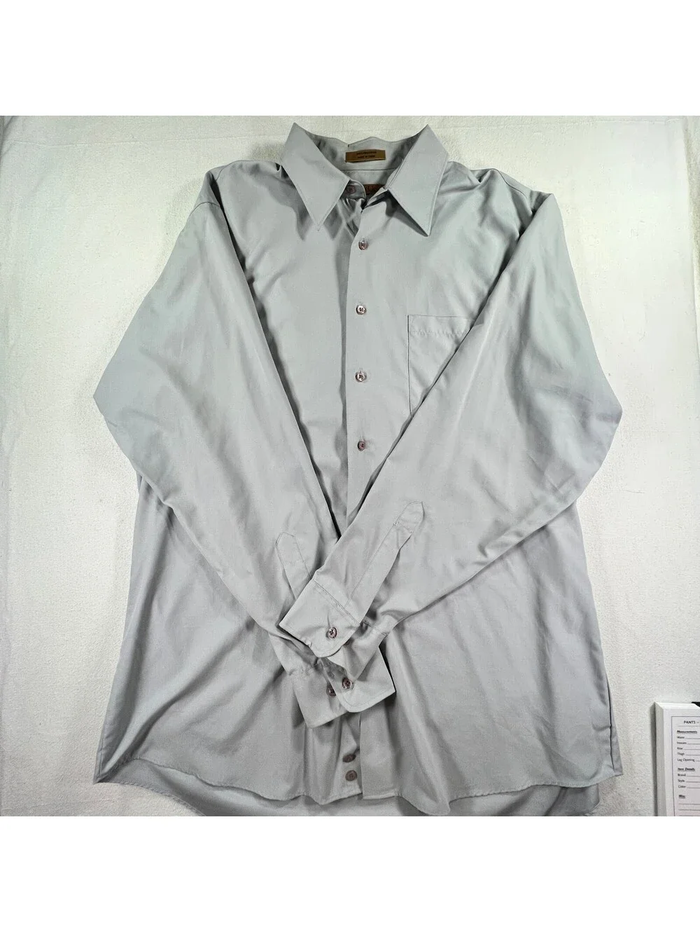 Men's Milano Uomo Light Blue Gray Button-Up Dress Shirt Size 16.5 34/35